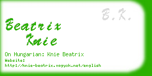 beatrix knie business card